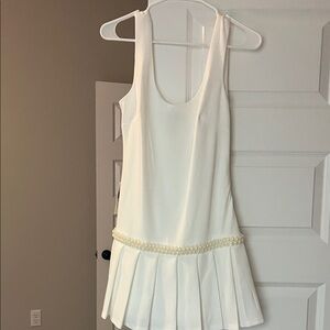 Dillards White Dress with Pearl Detail